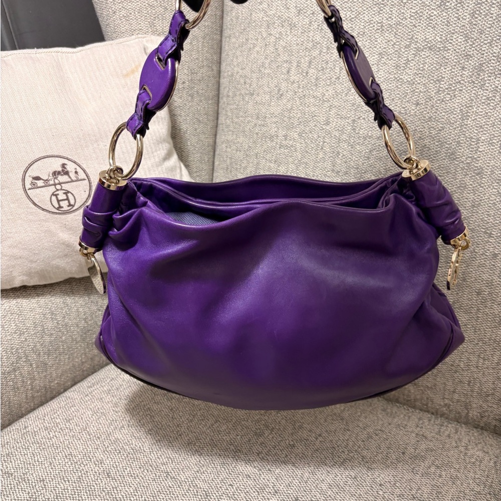 YSL Yves Saint Laurent Purple Hobo Bag
